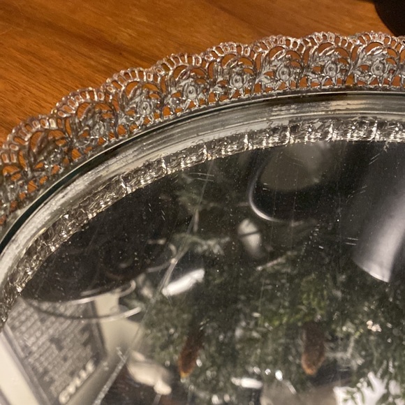 Antique Metal Mirror Tray - Picture 2 of 6